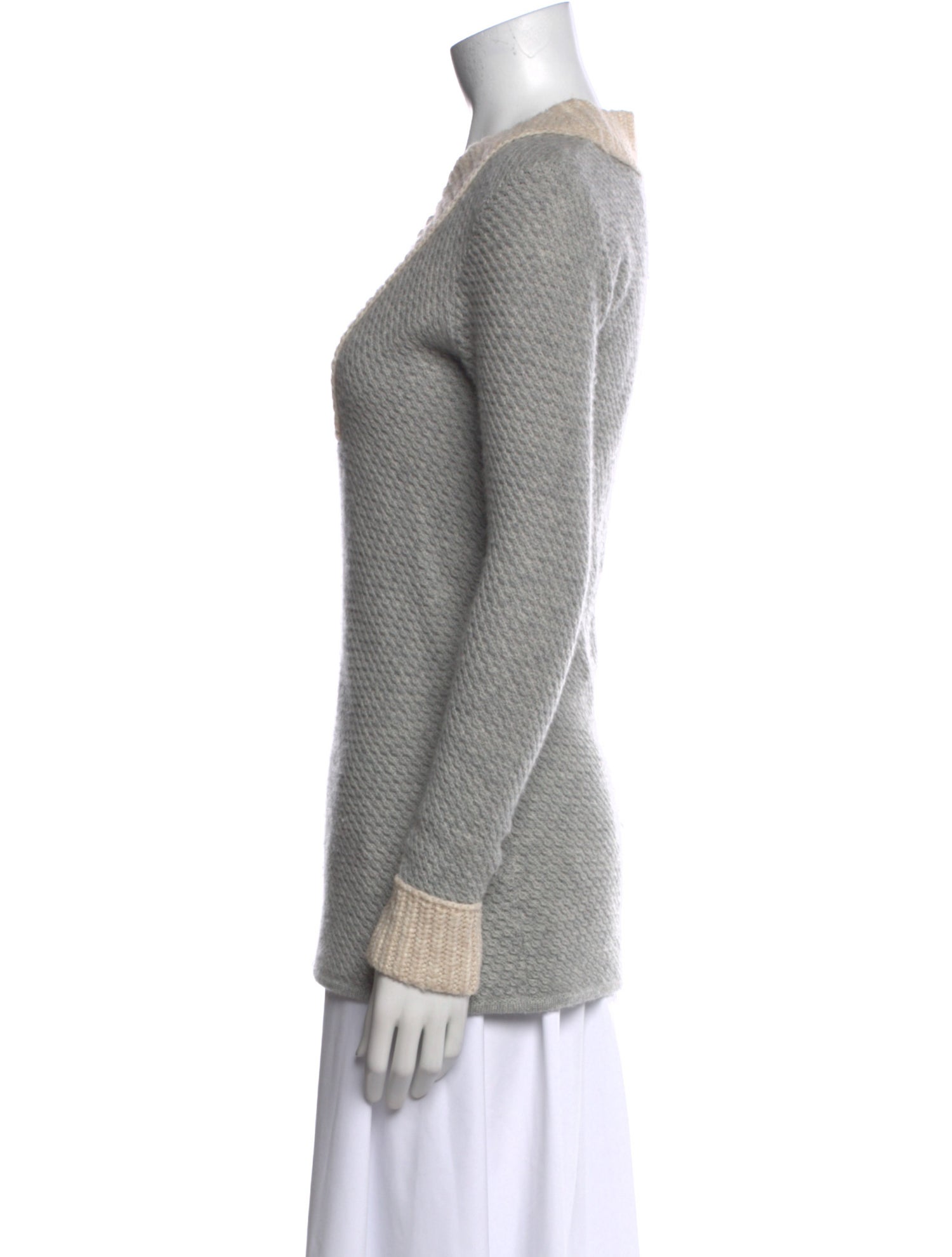 Tory Burch Cashmere Colorblock Pattern Sweater