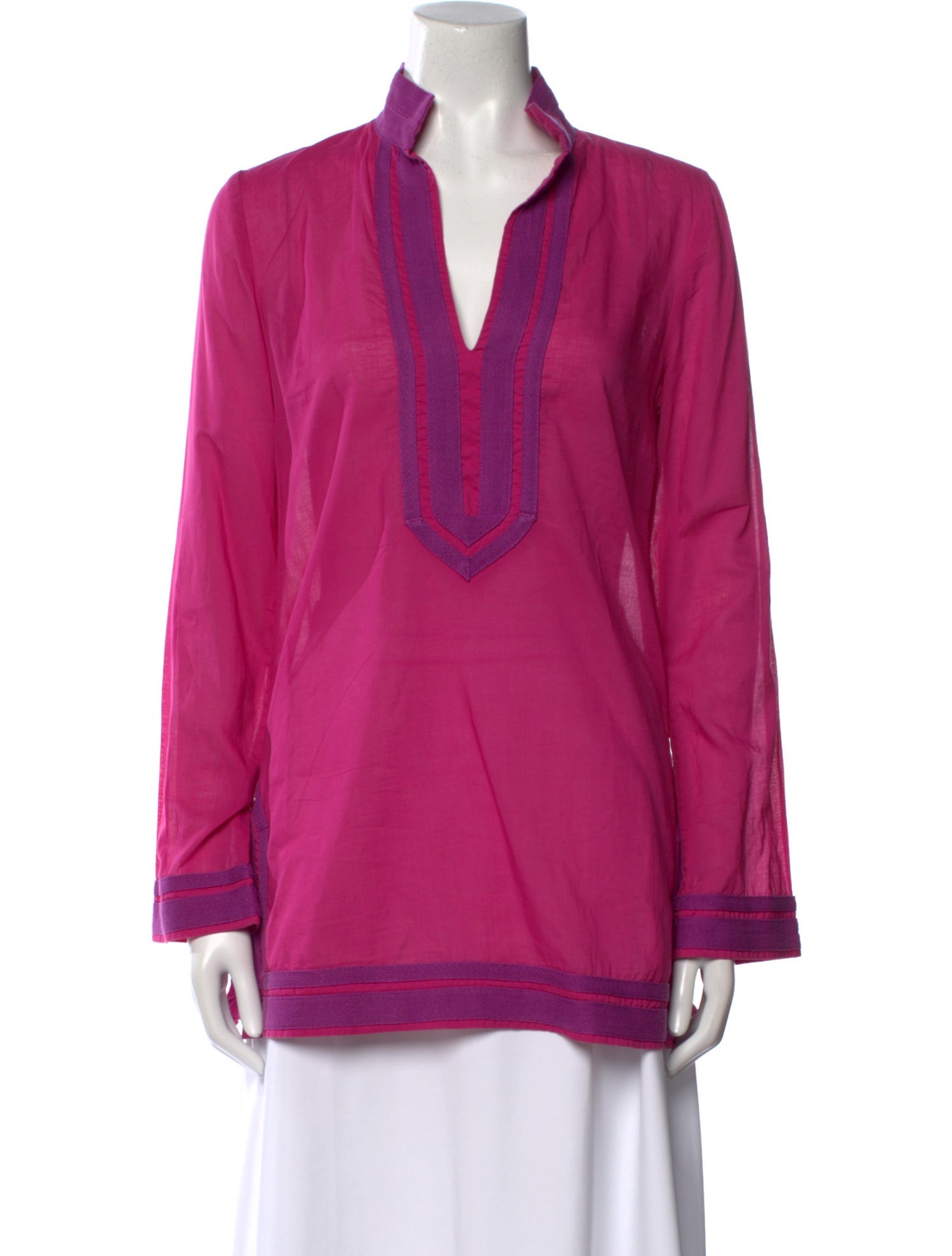 Tory Burch V-Neck Long Sleeve Blouse