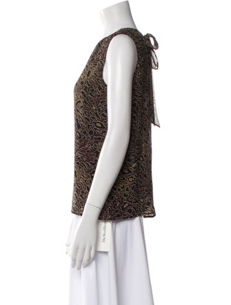 Tory Burch Silk Animal Print Top