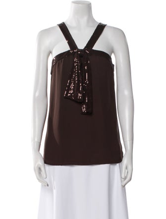 Tory Burch Silk Square Neckline Top