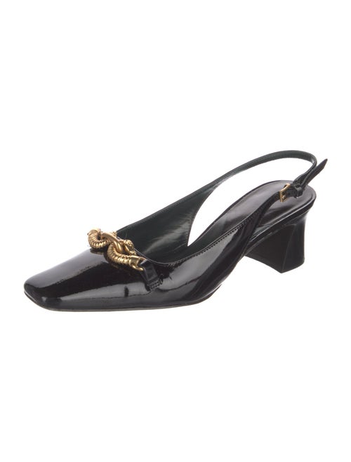 Tory Burch Patent Leather Studded Accents Slingback Pumps
