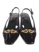 Tory Burch Patent Leather Studded Accents Slingback Pumps