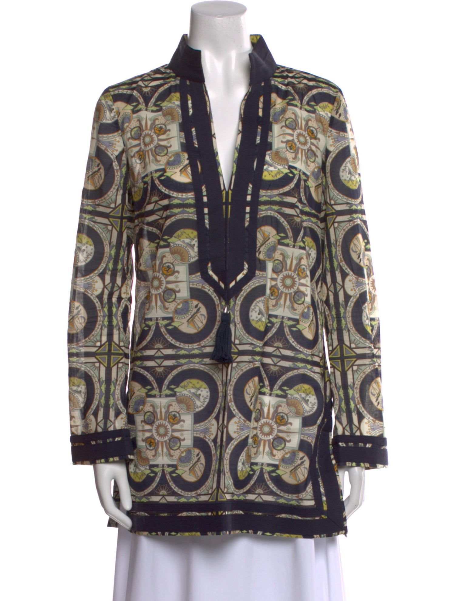 Tory Burch Paisley Print V-Neck Tunic