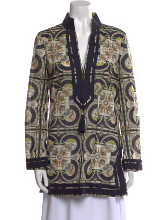 Tory Burch Paisley Print V-Neck Tunic