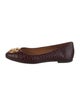 Tory Burch Embossed Leather Animal Print Ballet Flats