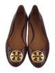 Tory Burch Embossed Leather Animal Print Ballet Flats
