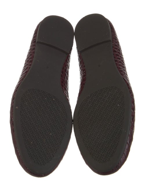 Tory Burch Embossed Leather Animal Print Ballet Flats