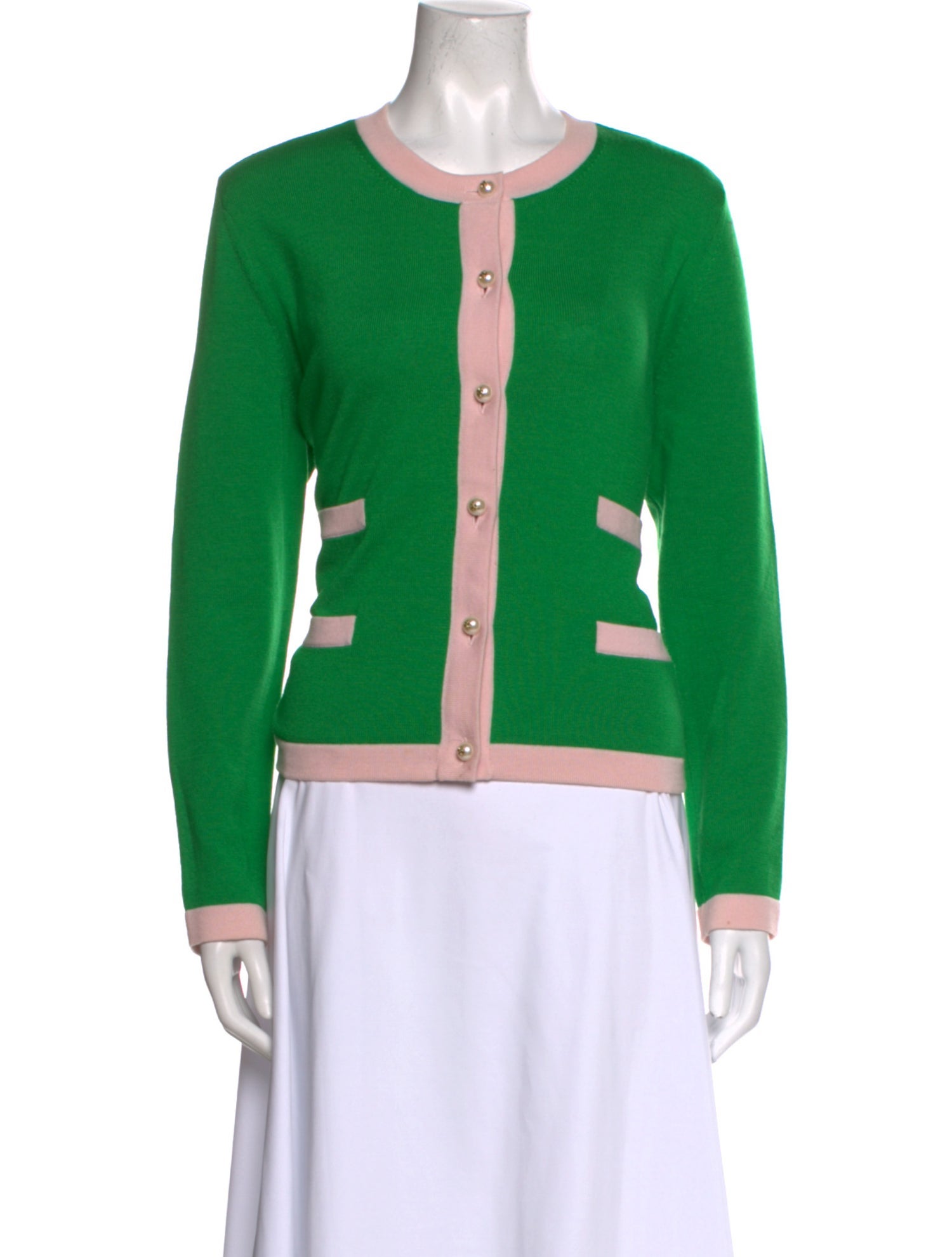 Tory Burch Merino Wool Colorblock Pattern Sweater