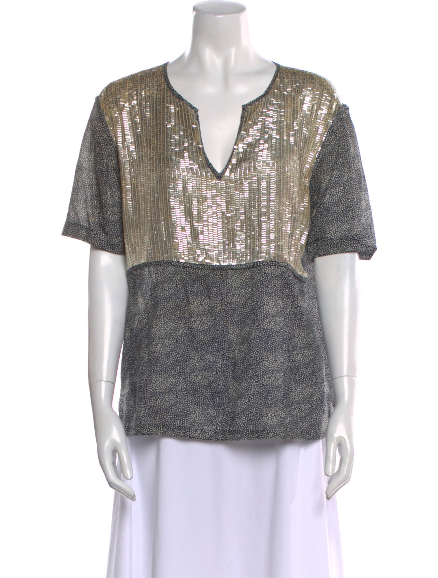 Tory Burch Printed V-Neck Blouse