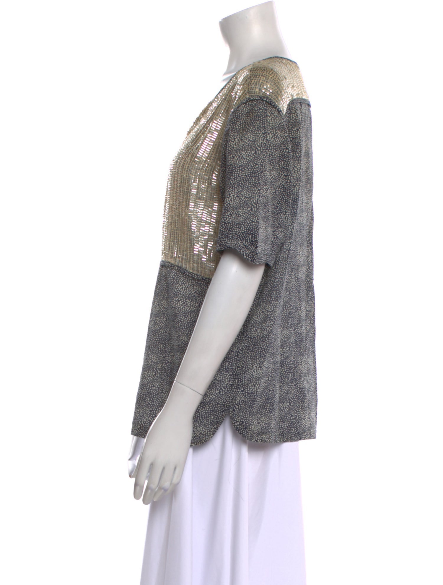 Tory Burch Printed V-Neck Blouse