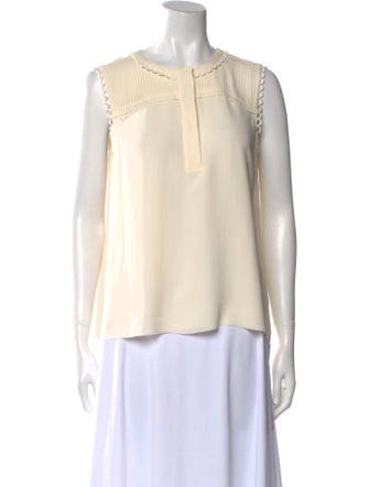 Tory Burch Silk Crew Neck Blouse