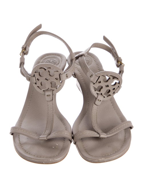 Tory Burch Leather Animal Print T-Strap Sandals