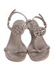 Tory Burch Leather Animal Print T-Strap Sandals
