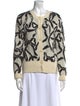 Tory Burch Printed Crew Neck Sweater