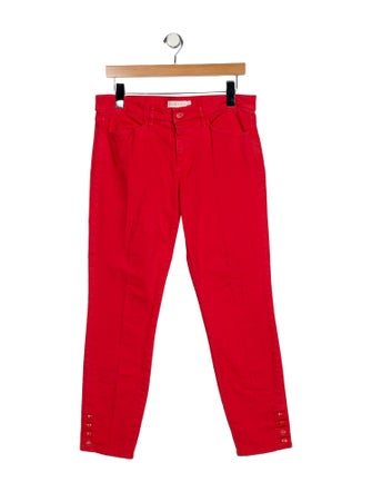 Tory Burch Mid-Rise Straight Leg Jeans