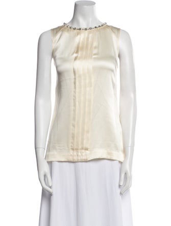 Tory Burch Silk Scoop Neck Blouse