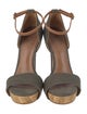 Tory Burch Canvas Leather Trim Embellishment Sandals