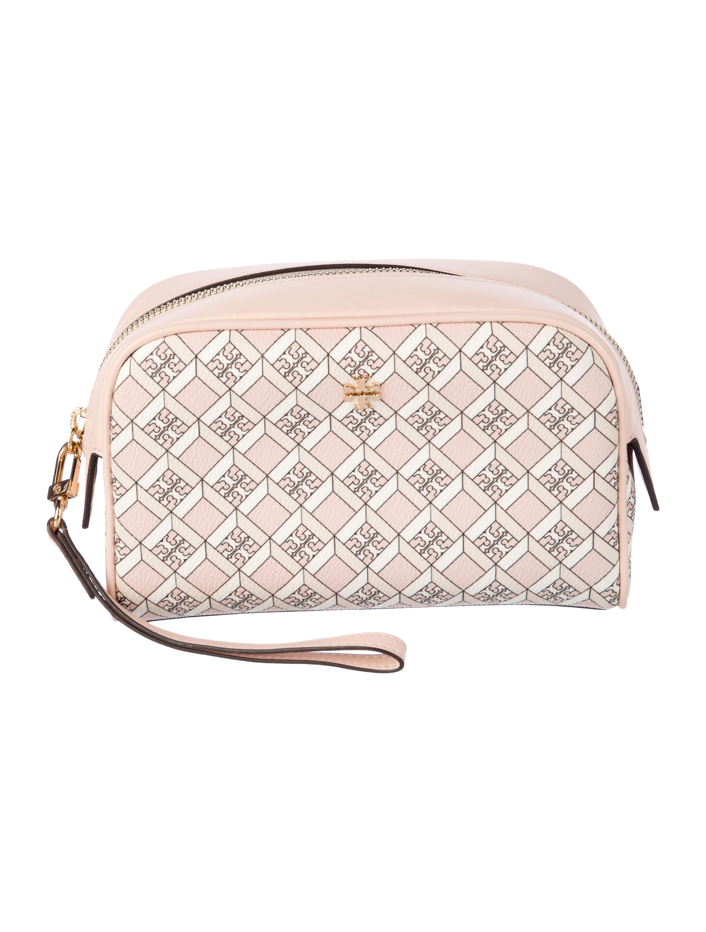 Tory Burch Leather Monogram Cosmetic Bag