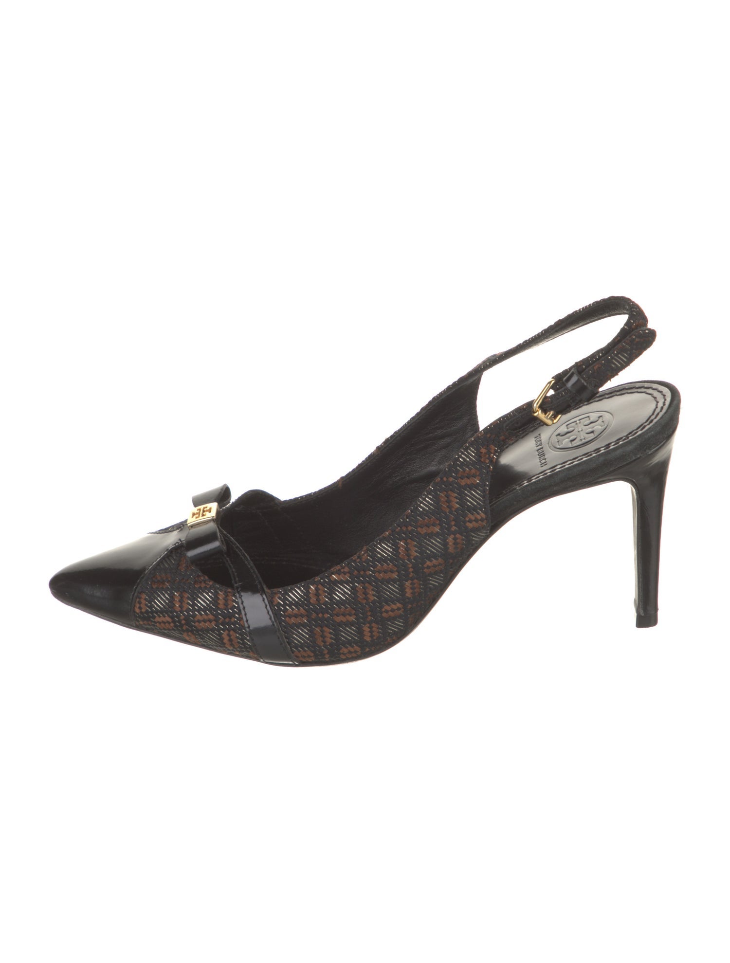 Tory Burch Printed Bow Accents Slingback Pumps