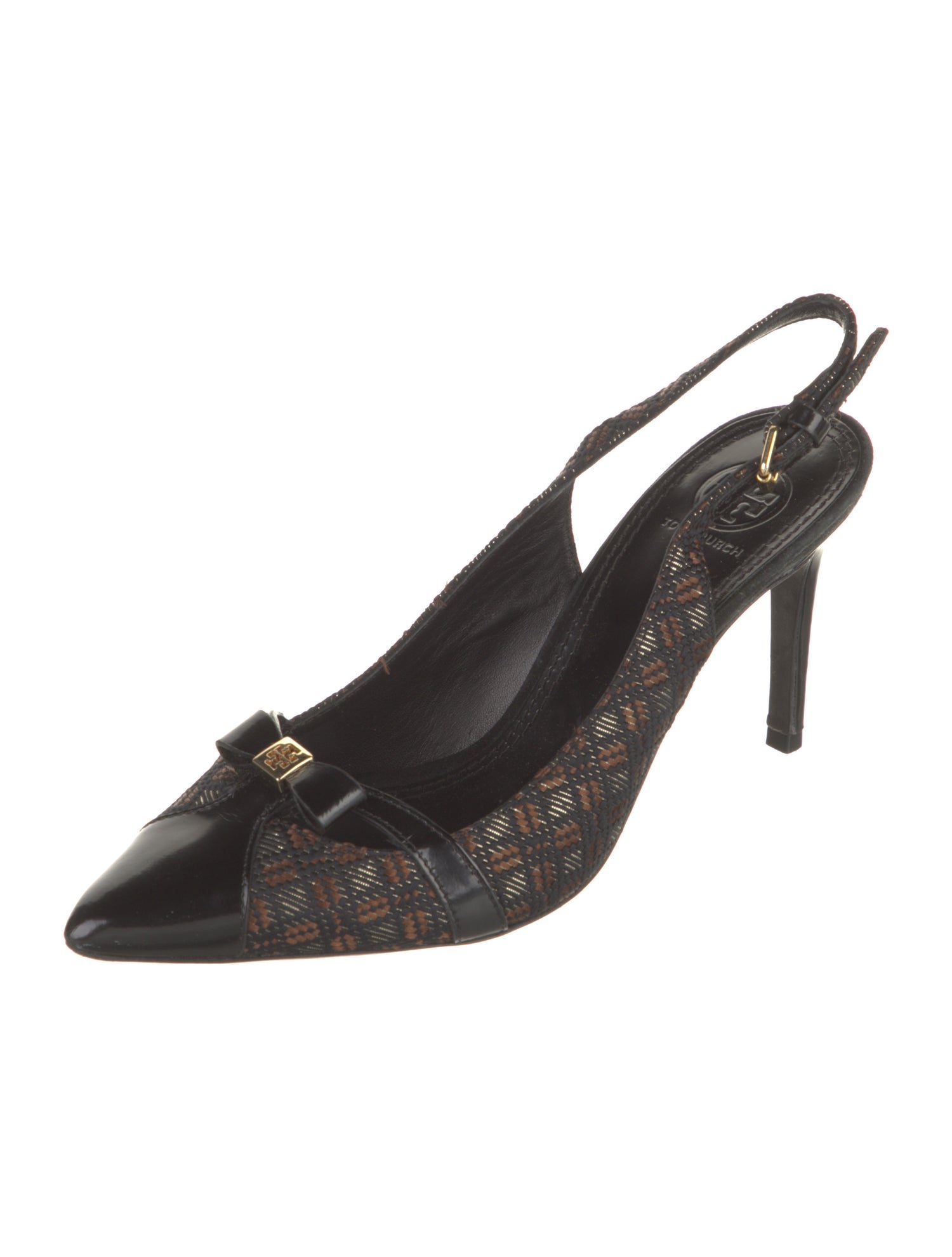 Tory Burch Printed Bow Accents Slingback Pumps