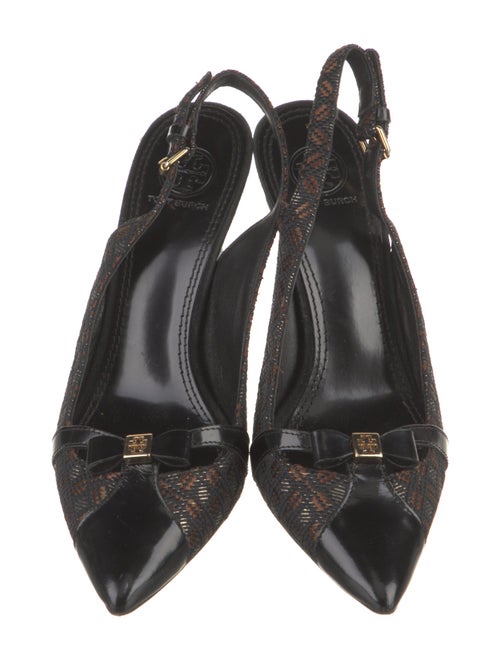 Tory Burch Printed Bow Accents Slingback Pumps