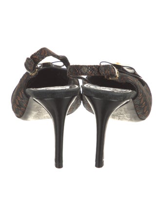 Tory Burch Printed Bow Accents Slingback Pumps