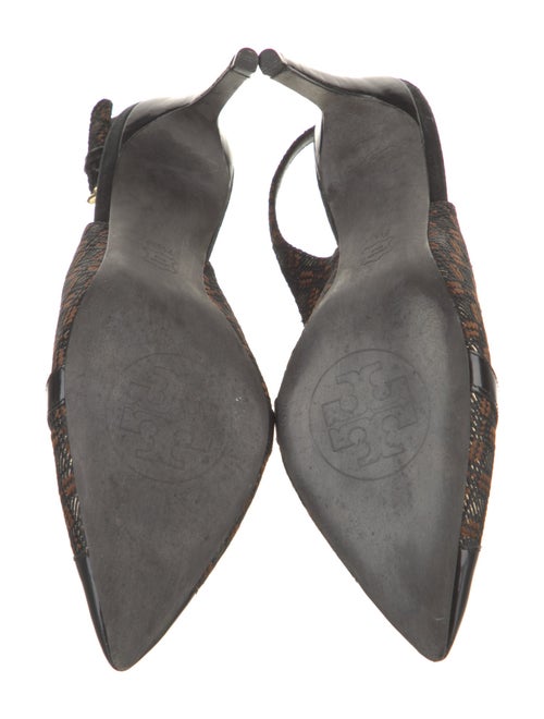 Tory Burch Printed Bow Accents Slingback Pumps