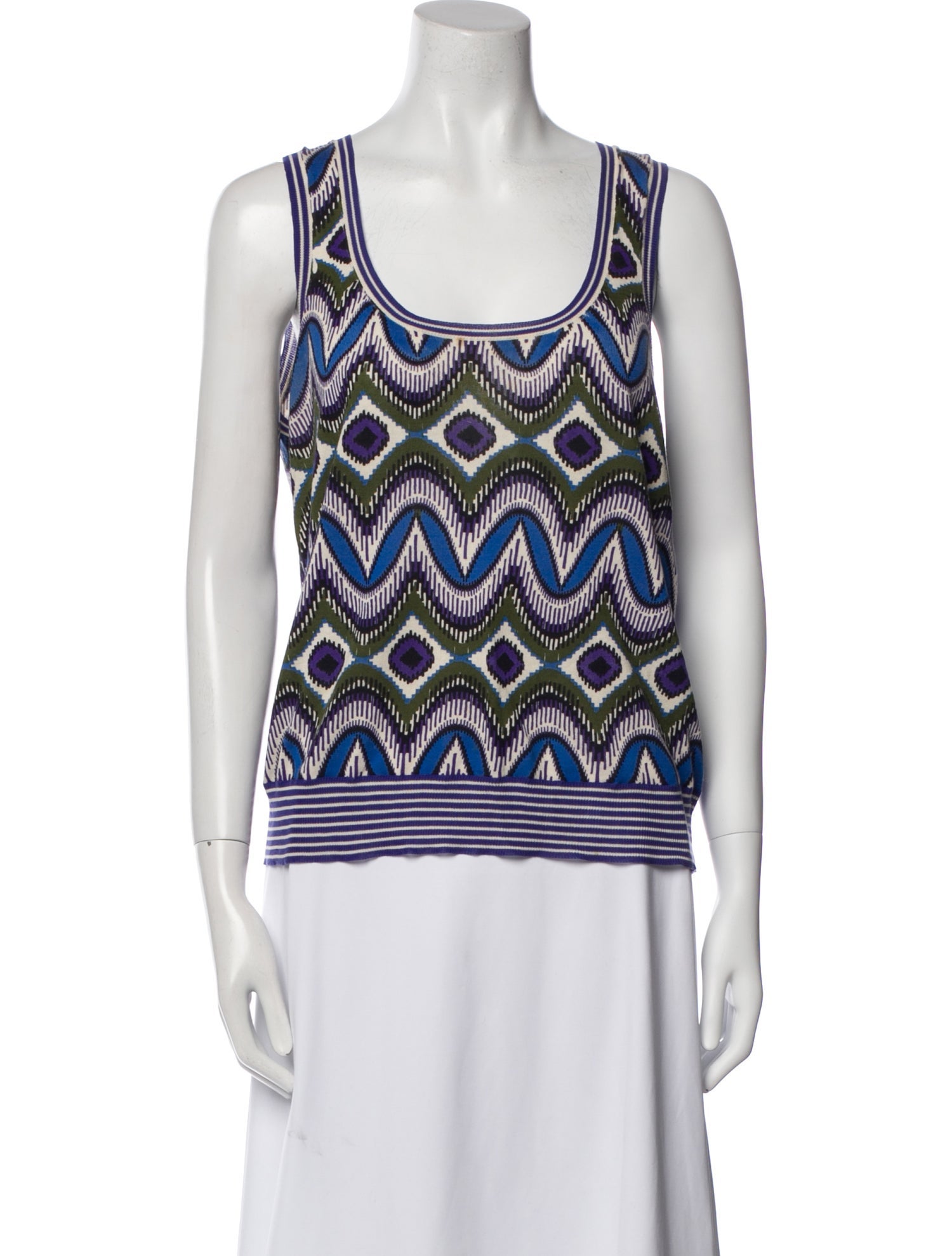 Tory Burch Printed Scoop Neck Top