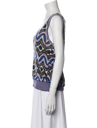 Tory Burch Printed Scoop Neck Top
