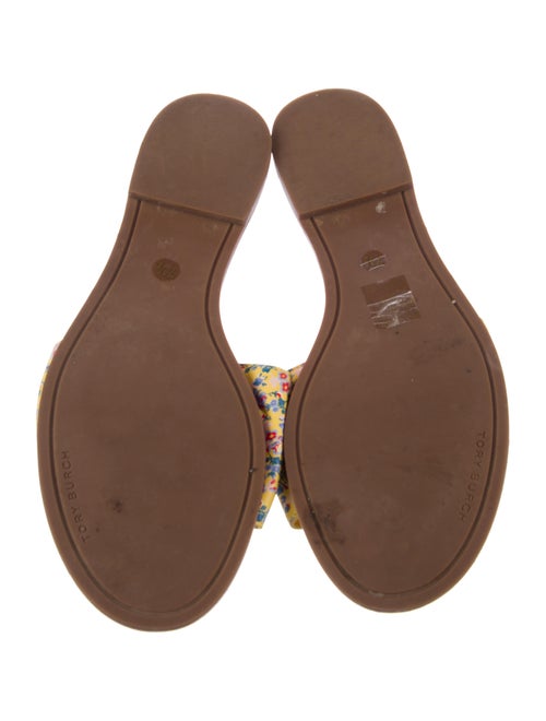 Tory Burch Leather Floral Print Slides