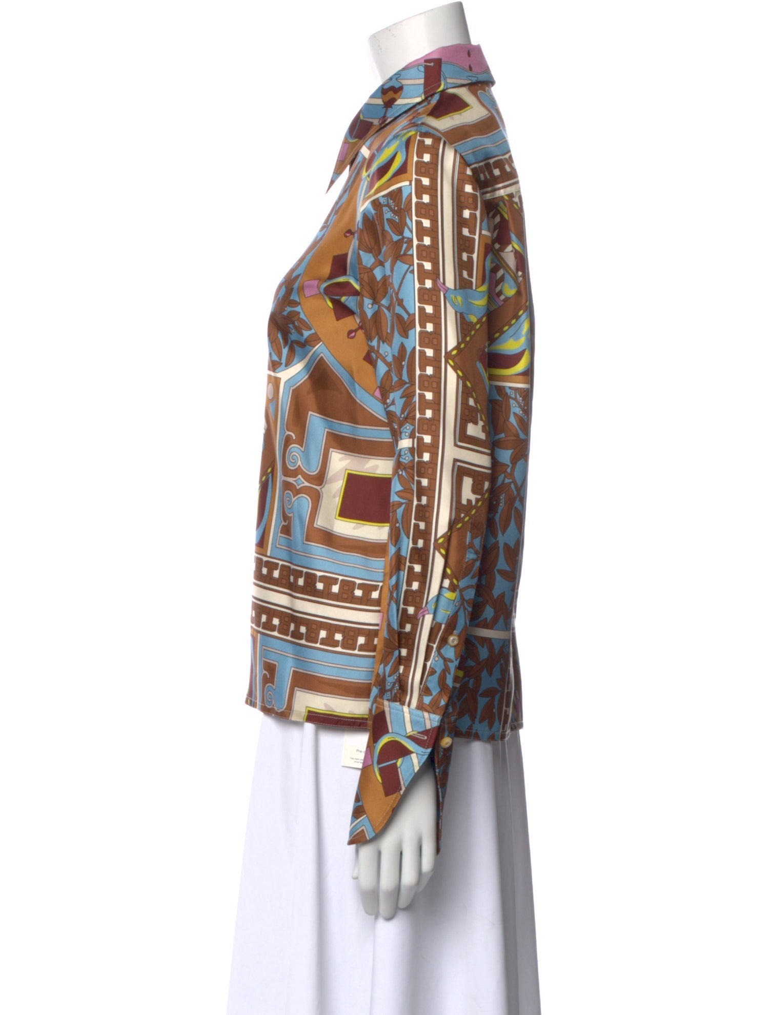 Tory Burch Silk Printed Button-Up Top