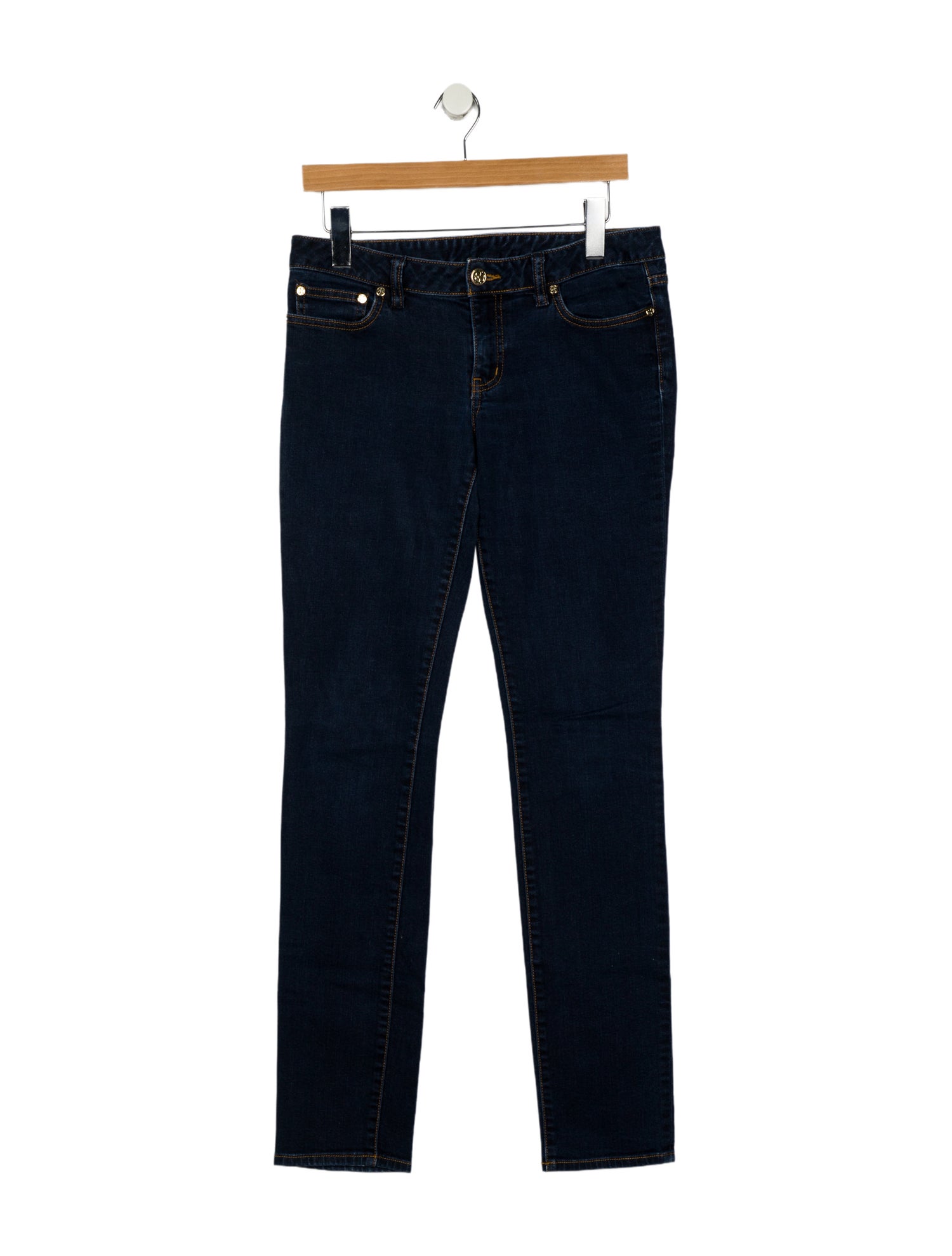 Tory Burch Low-Rise Skinny Leg Jeans