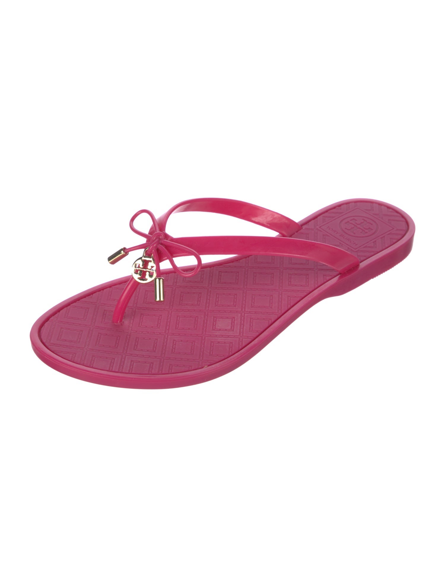 Tory Burch Rubber Bow Accents Flip Flops