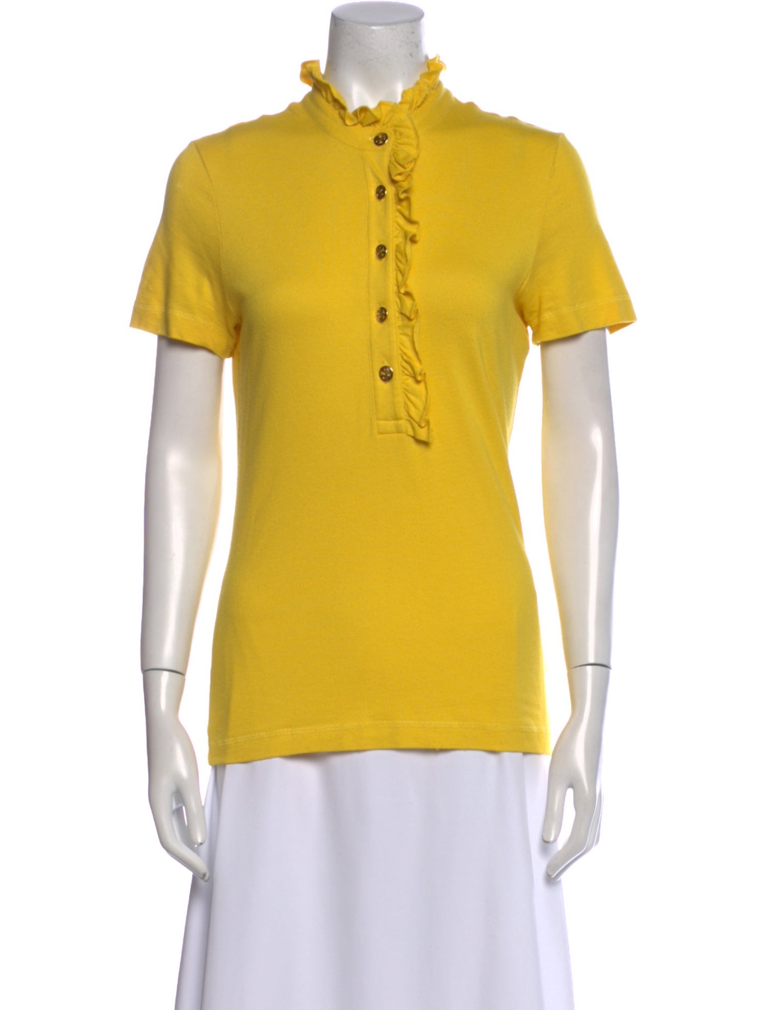 Tory Burch Mock Neck Short Sleeve Polo