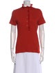 Tory Burch Mock Neck Short Sleeve Polo