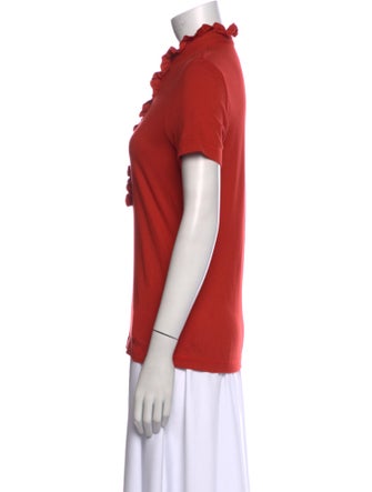 Tory Burch Mock Neck Short Sleeve Polo