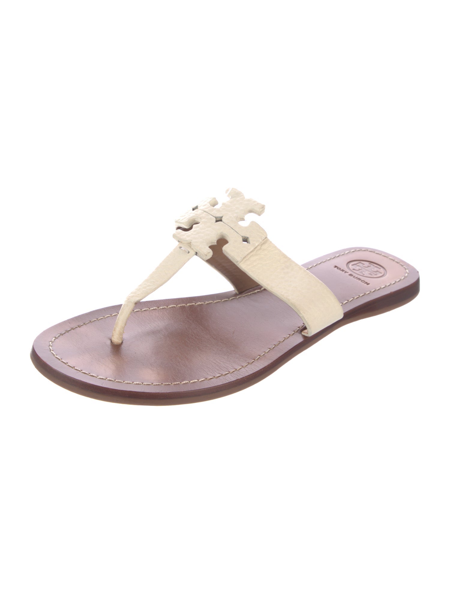 Tory Burch Leather T-Strap Sandals