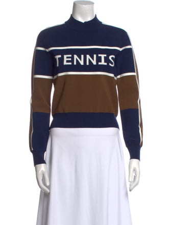 Tory Burch Graphic Print Mock Neck Sweatshirt