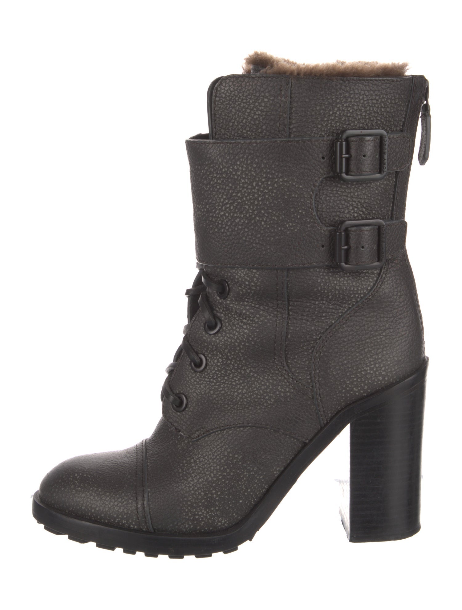 Tory Burch Leather Lace-Up Boots