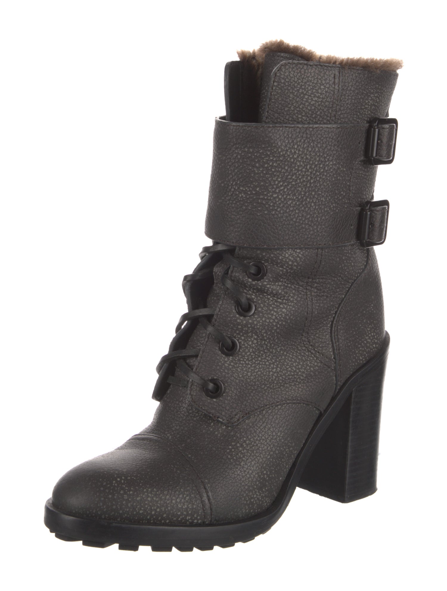 Tory Burch Leather Lace-Up Boots