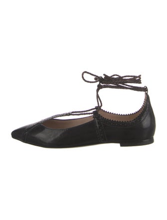 Tory Burch Leather Braided Accents Flats
