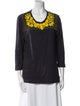 Tory Burch Scoop Neck Three-Quarter Sleeve Blouse