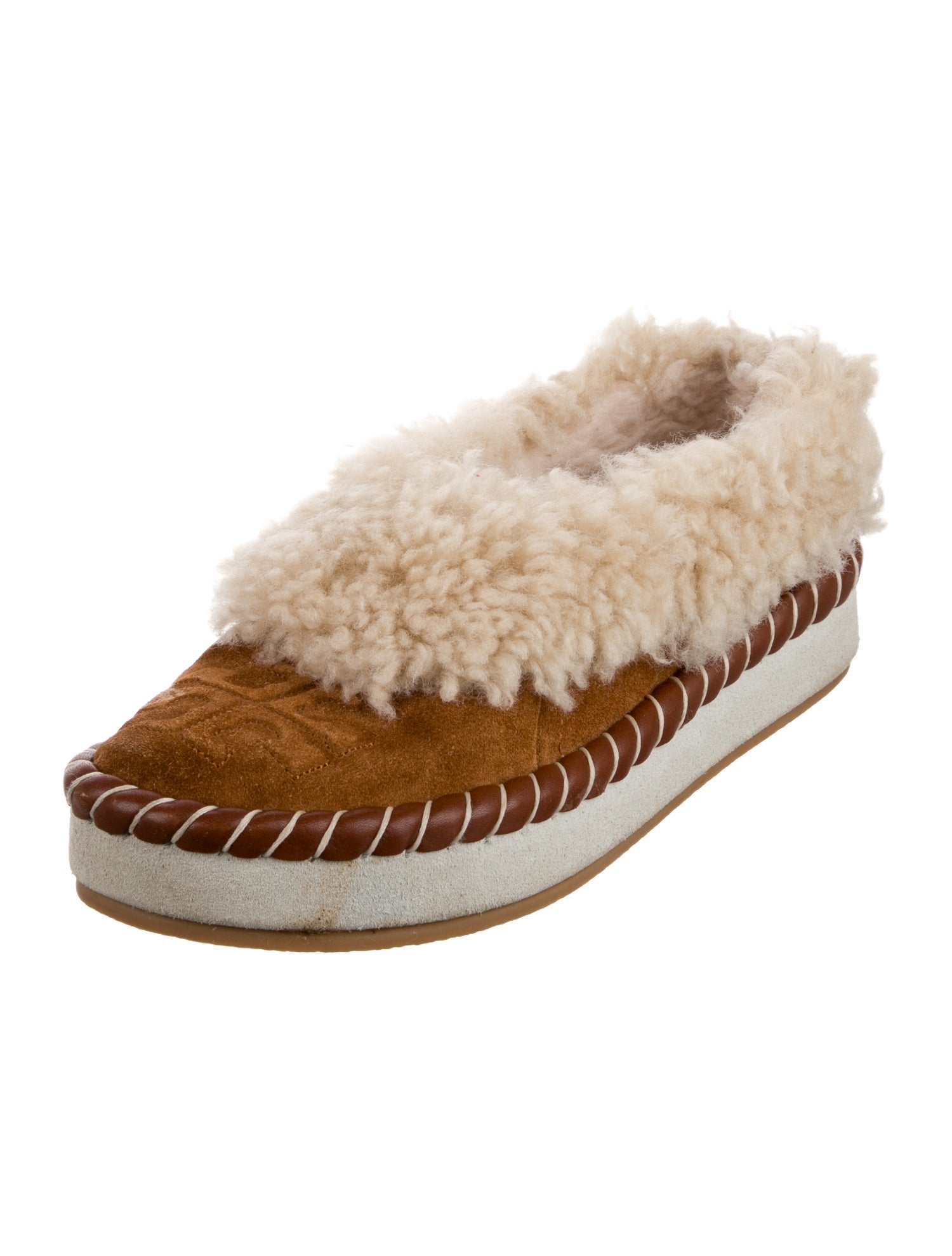 Tory Burch Suede Colorblock Pattern Flats