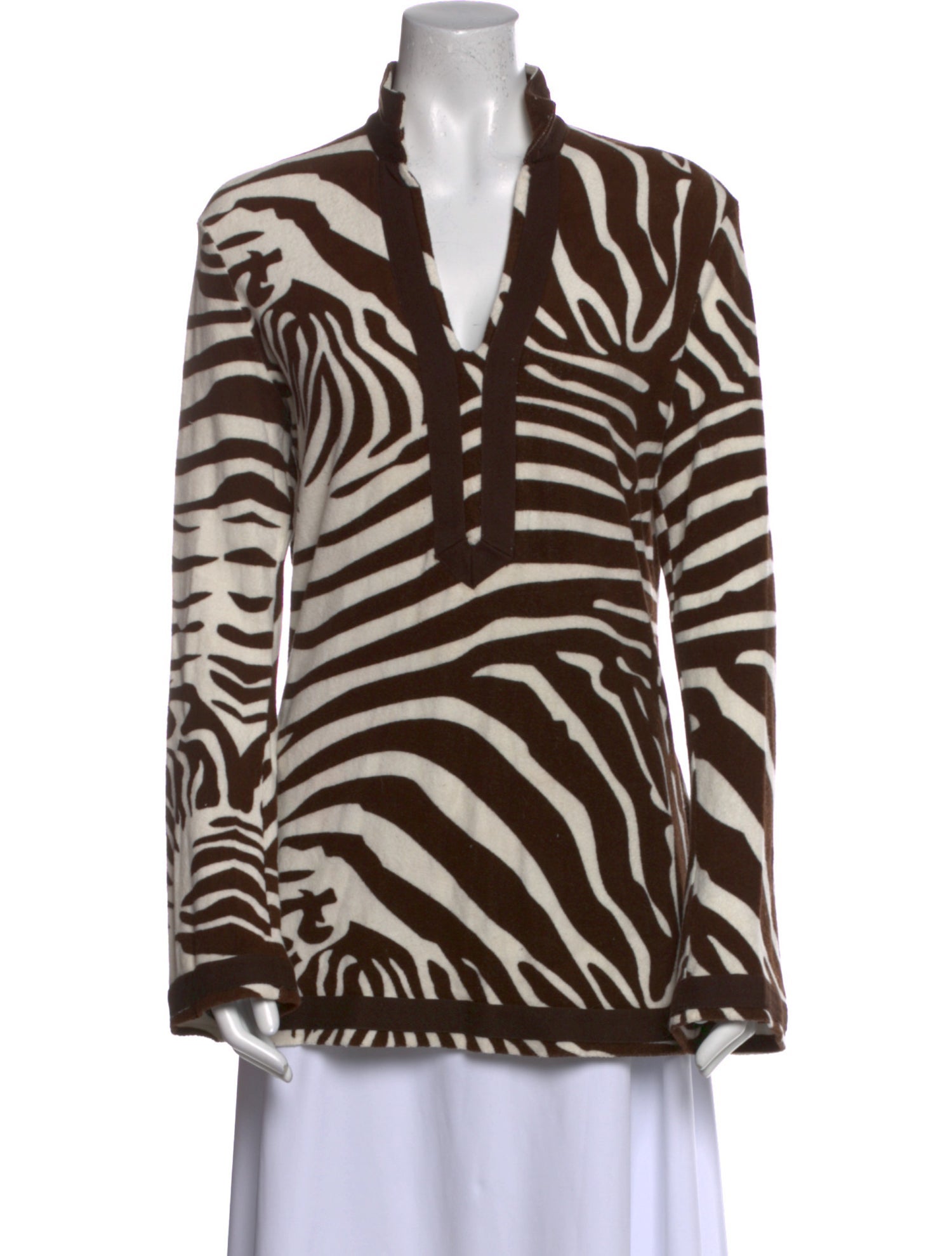 Tory Burch Animal Print V-Neck Tunic