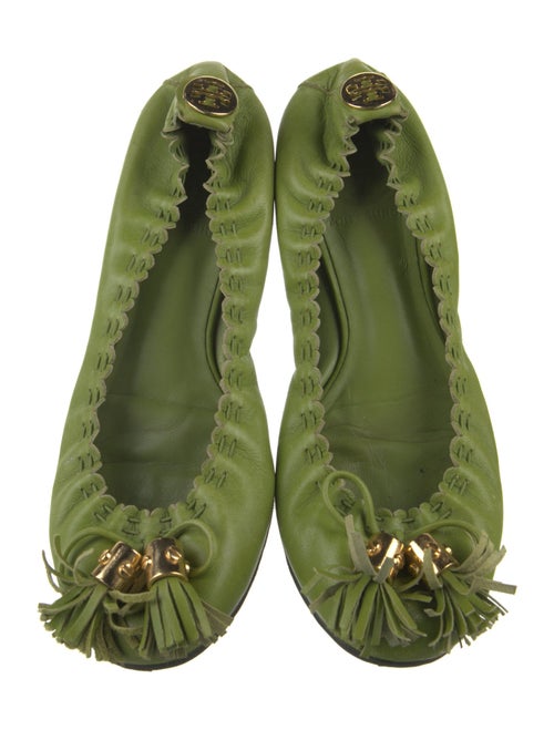 Tory Burch Leather Bow Accents Ballet Flats