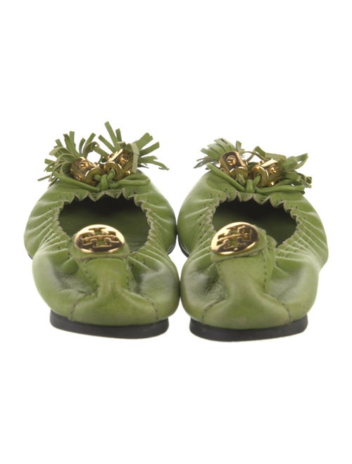 Tory Burch Leather Bow Accents Ballet Flats