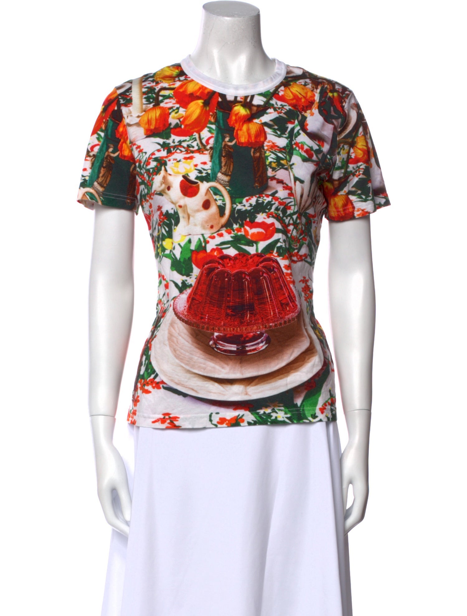 Tory Burch Floral Print Scoop Neck T-Shirt
