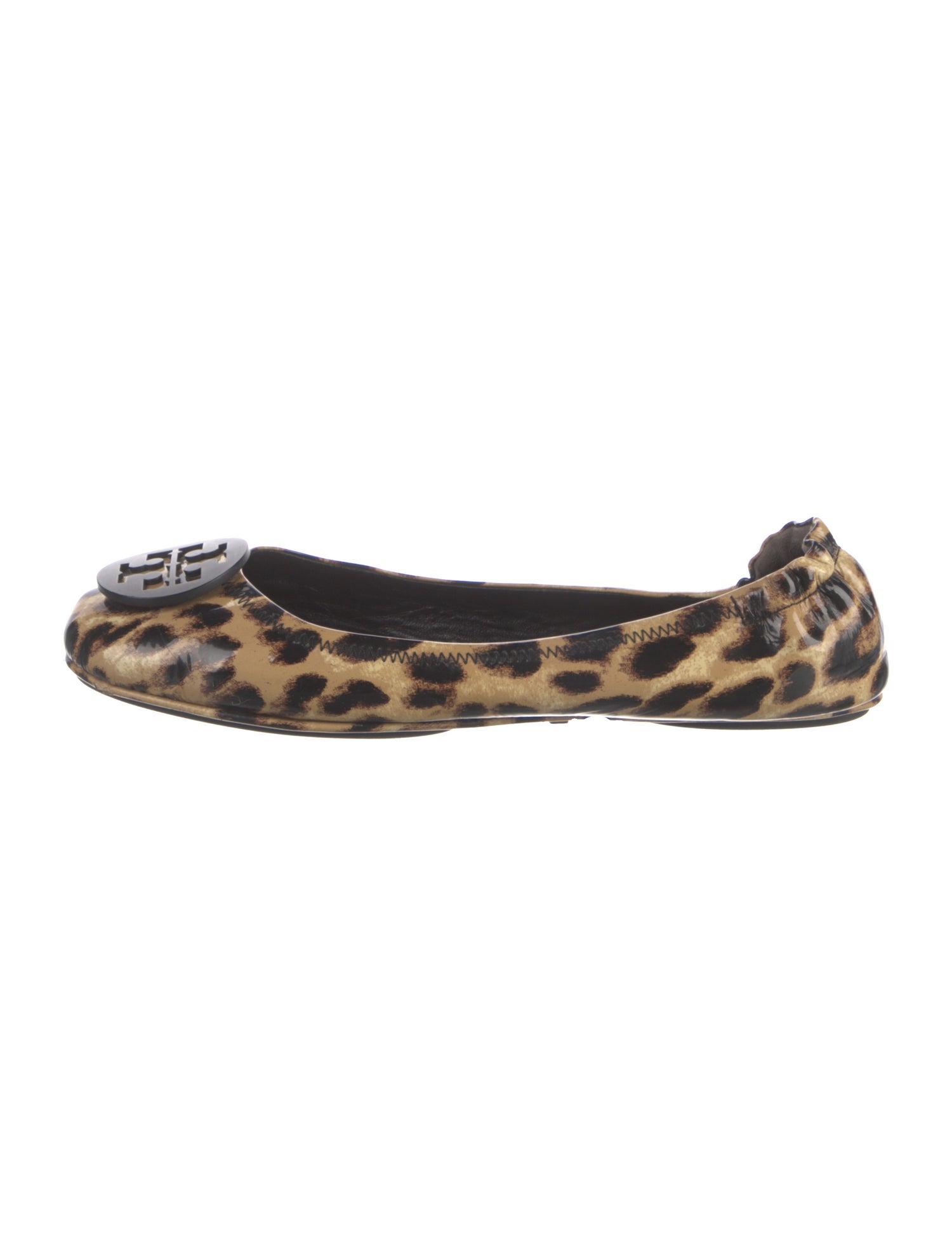 Tory Burch Patent Leather Animal Print Ballet Flats