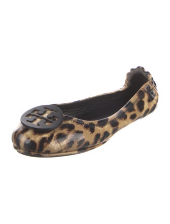 Tory Burch Patent Leather Animal Print Ballet Flats
