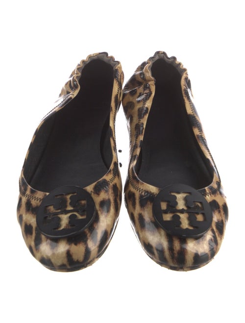 Tory Burch Patent Leather Animal Print Ballet Flats